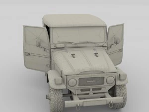 toyota land cruiser fj 40 orange with interior 3D Model