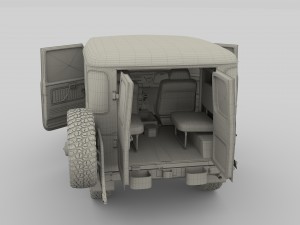 toyota land cruiser fj 40 orange with interior 3D Model
