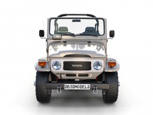 toyota land cruiser fj 40 top down with interior 3D Model