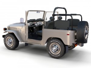 Toyota Land Cruiser FJ 40 Top Down with Interior 3D Model