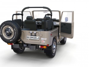 toyota land cruiser fj 40 top down with interior 3D Model