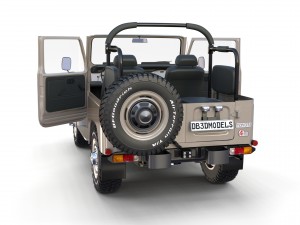 toyota land cruiser fj 40 top down with interior 3D Model