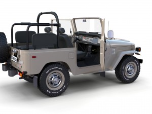 toyota land cruiser fj 40 top down with interior 3D Model