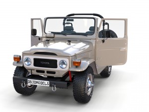 toyota land cruiser fj 40 top down with interior 3D Model