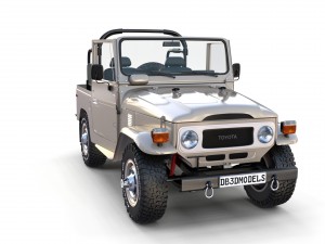 toyota land cruiser fj 40 top down with interior 3D Model