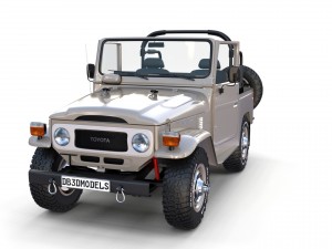toyota land cruiser fj 40 top down with interior 3D Model