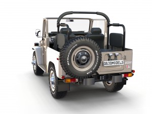 toyota land cruiser fj 40 top down with interior 3D Model