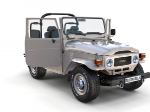 toyota land cruiser fj 40 top down with interior 3D Model