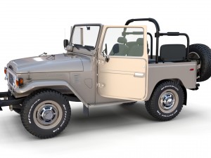 toyota land cruiser fj 40 top down with interior 3D Model