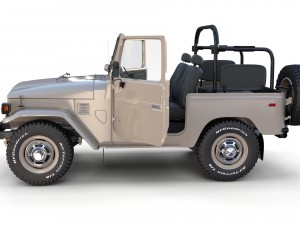 toyota land cruiser fj 40 top down with interior 3D Model