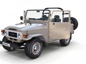 toyota land cruiser fj 40 top down with interior 3D Model