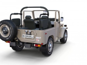 toyota land cruiser fj 40 top down with interior 3D Model