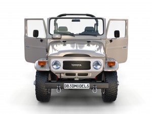 toyota land cruiser fj 40 top down with interior 3D Model