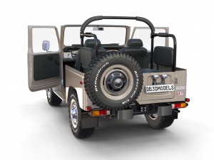 toyota land cruiser fj 40 top down with interior 3D Model