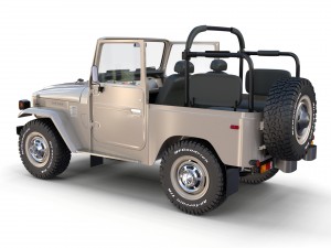 toyota land cruiser fj 40 top down with interior 3D Model
