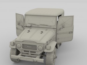 toyota land cruiser fj 40 top down with interior 3D Model
