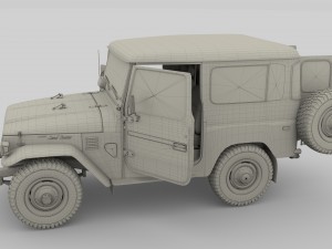 toyota land cruiser fj 40 top down with interior 3D Model