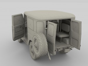 toyota land cruiser fj 40 top down with interior 3D Model