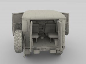 toyota land cruiser fj 40 top down with interior 3D Model