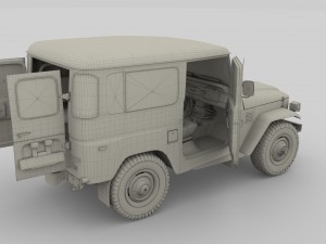 toyota land cruiser fj 40 top down with interior 3D Model