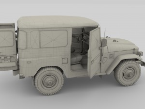 toyota land cruiser fj 40 top down with interior 3D Model