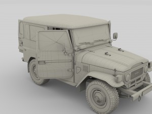 toyota land cruiser fj 40 top down with interior 3D Model