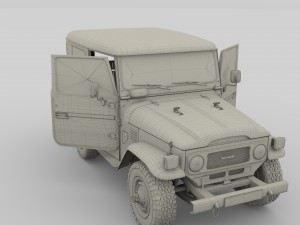 toyota land cruiser fj 40 top down with interior 3D Model