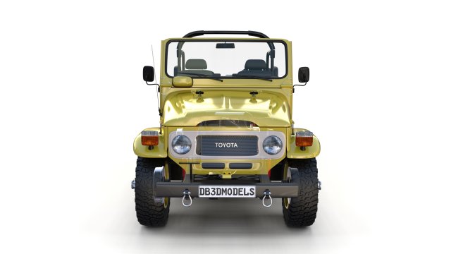 toyota land cruiser fj 40 top down with chassis and interior 3D Model .c4d .max .obj .3ds .fbx .stl .blend 