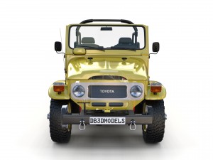 toyota land cruiser fj 40 top down with chassis and interior 3D Model