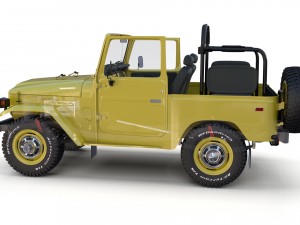 toyota land cruiser fj 40 top down with chassis and interior 3D Model