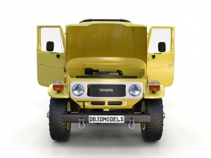 toyota land cruiser fj 40 top down with chassis and interior 3D Model
