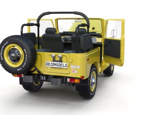 toyota land cruiser fj 40 top down with chassis and interior 3D Model