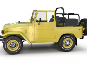 toyota land cruiser fj 40 top down with chassis and interior 3D Model