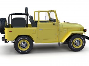 toyota land cruiser fj 40 top down with chassis and interior 3D Model