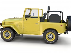 toyota land cruiser fj 40 top down with chassis and interior 3D Model