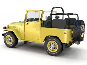 toyota land cruiser fj 40 top down with chassis and interior 3D Model