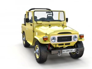 toyota land cruiser fj 40 top down with chassis and interior 3D Model