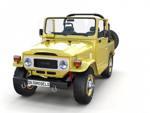 toyota land cruiser fj 40 top down with chassis and interior 3D Model