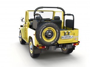 toyota land cruiser fj 40 top down with chassis and interior 3D Model