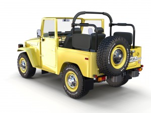 toyota land cruiser fj 40 top down with chassis and interior 3D Model