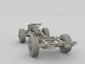 toyota land cruiser fj 40 top down with chassis and interior 3D Model
