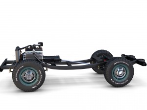 toyota land cruiser fj 40 top down with chassis and interior 3D Model
