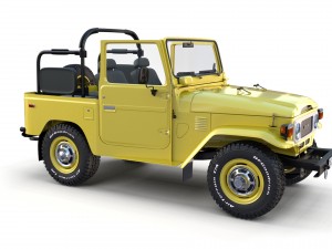 toyota land cruiser fj 40 top down with chassis and interior 3D Model