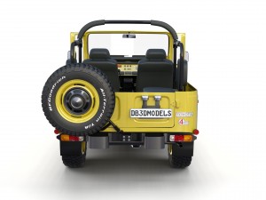 toyota land cruiser fj 40 top down with chassis and interior 3D Model