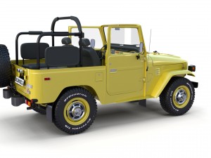 toyota land cruiser fj 40 top down with chassis and interior 3D Model