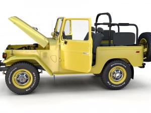 toyota land cruiser fj 40 top down with chassis and interior 3D Model