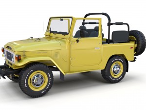 toyota land cruiser fj 40 top down with chassis and interior 3D Model
