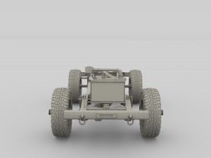toyota land cruiser fj 40 top down with chassis and interior 3D Model