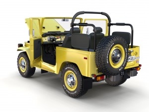 toyota land cruiser fj 40 top down with chassis and interior 3D Model