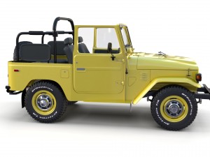 toyota land cruiser fj 40 top down with chassis and interior 3D Model